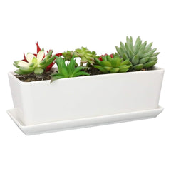 Rectangular ceramic planter