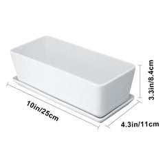 Rectangular ceramic planter