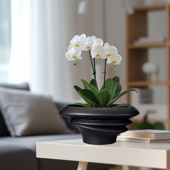 Layered ceramic bonsai planter