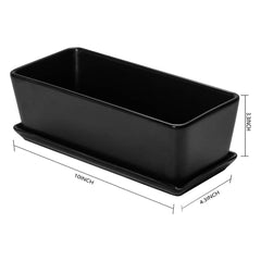 Rectangular ceramic planter