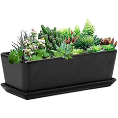 Rectangular ceramic planter