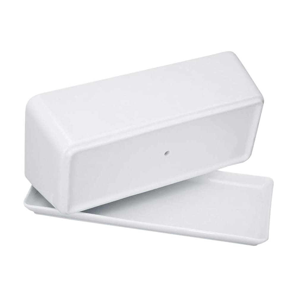 10  inch Ceramic Rectangular Succulent Planter  Elegant White Window Box Flower Pot with Saucer for Indoor Plants