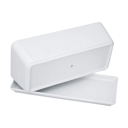 10  inch Ceramic Rectangular Succulent Planter  Elegant White Window Box Flower Pot with Saucer for Indoor Plants