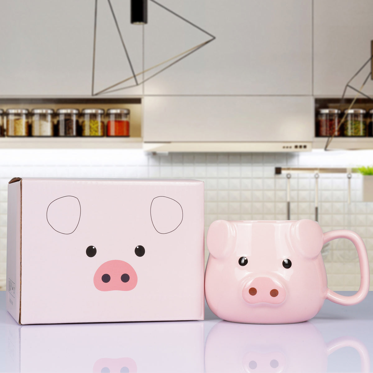 ROOT24STUDIO Pig Coffee Mug 14 oz Ceramic Novelty Coffee Mug 3D Porcelain Tea Mug for Women Christmas Housewarming Holiday Birthday Gifts for Women Mom Kids Teacher and Best Friend Pink
