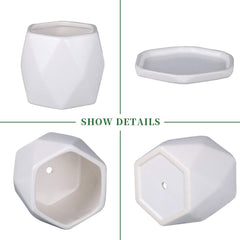 Geometric ceramic planter trio