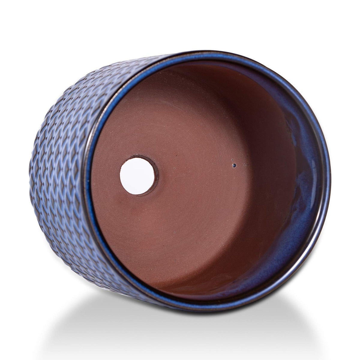Ceramic Pots for Plants - 6.6+5.3 Inch Ceramic Planters Set of 2, Round Planters with Drainage Holes, Boho Flower Pots for Indoor Outdoor, Home Room Decor, Gifts for Plant Lovers, Blue