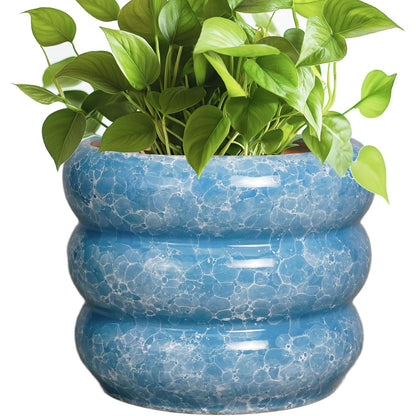 Pottery for Plants 8/10/13 Inch - Indoor Plant Pot with Drainage Hole Planter for Outdoor Plants Modern Flower Pot Round Planter for House Home Decor Living Room