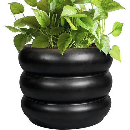 Pottery for Plants 8/10/13 Inch - Indoor Plant Pot with Drainage Hole Planter for Outdoor Plants Modern Flower Pot Round Planter for House Home Decor Living Room