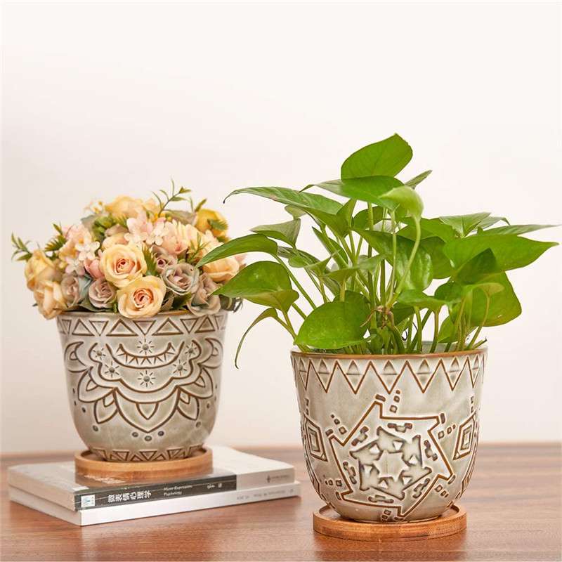 6in Geometric Planters Ceramic Flower Pot