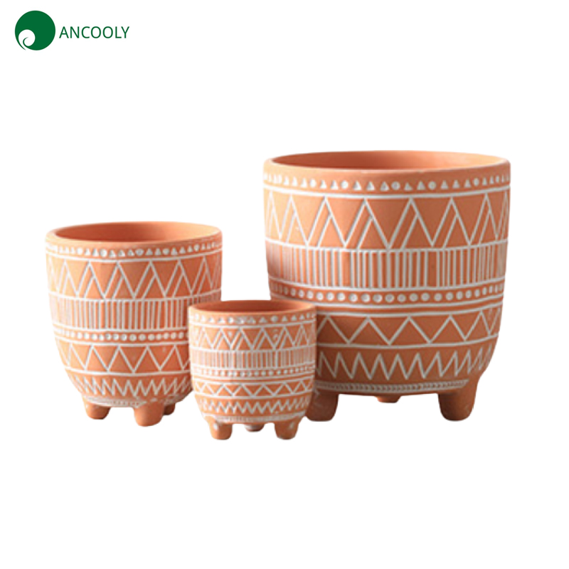Clay Planter Set for Indoor and Outdoor